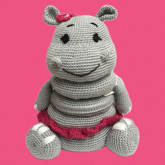 HOOKED BY JEN- Gloria Crochet Stacking Hippo