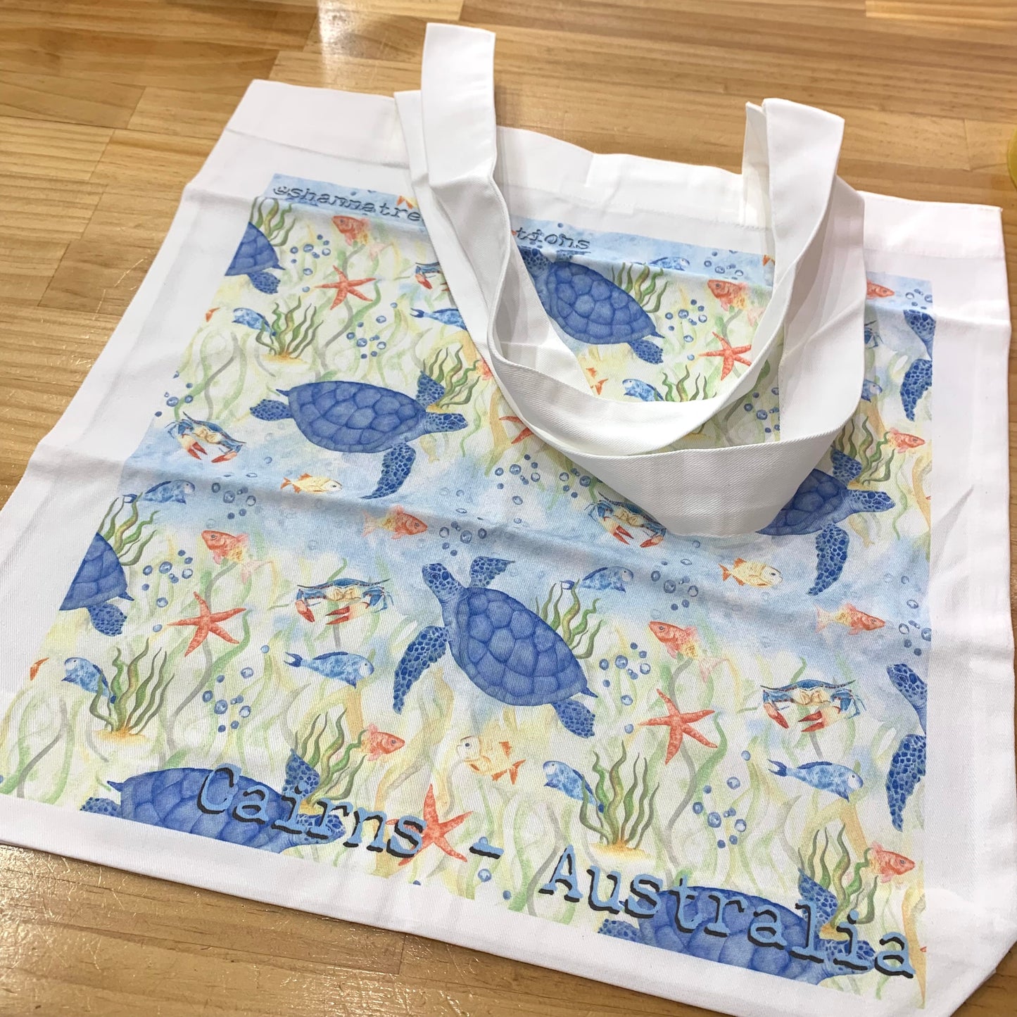 Shanna Trees Creations- "Turtles" Cotton Tote Bag