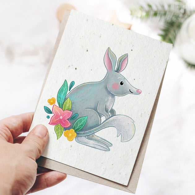 Stray Leaves- Plantable Bilby Recycled Easter Card