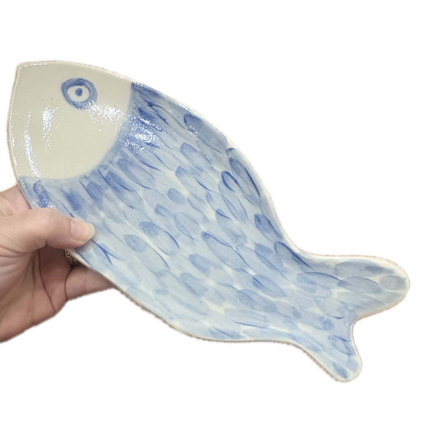 EARTH BY HAND- Hand Built Painted "Fish" Platter