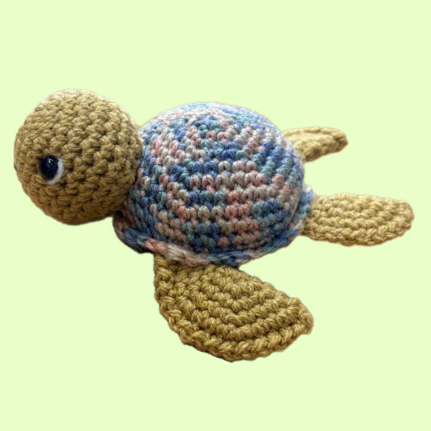 BEAKNITS-Crocheted Turtle - Colourful Shell