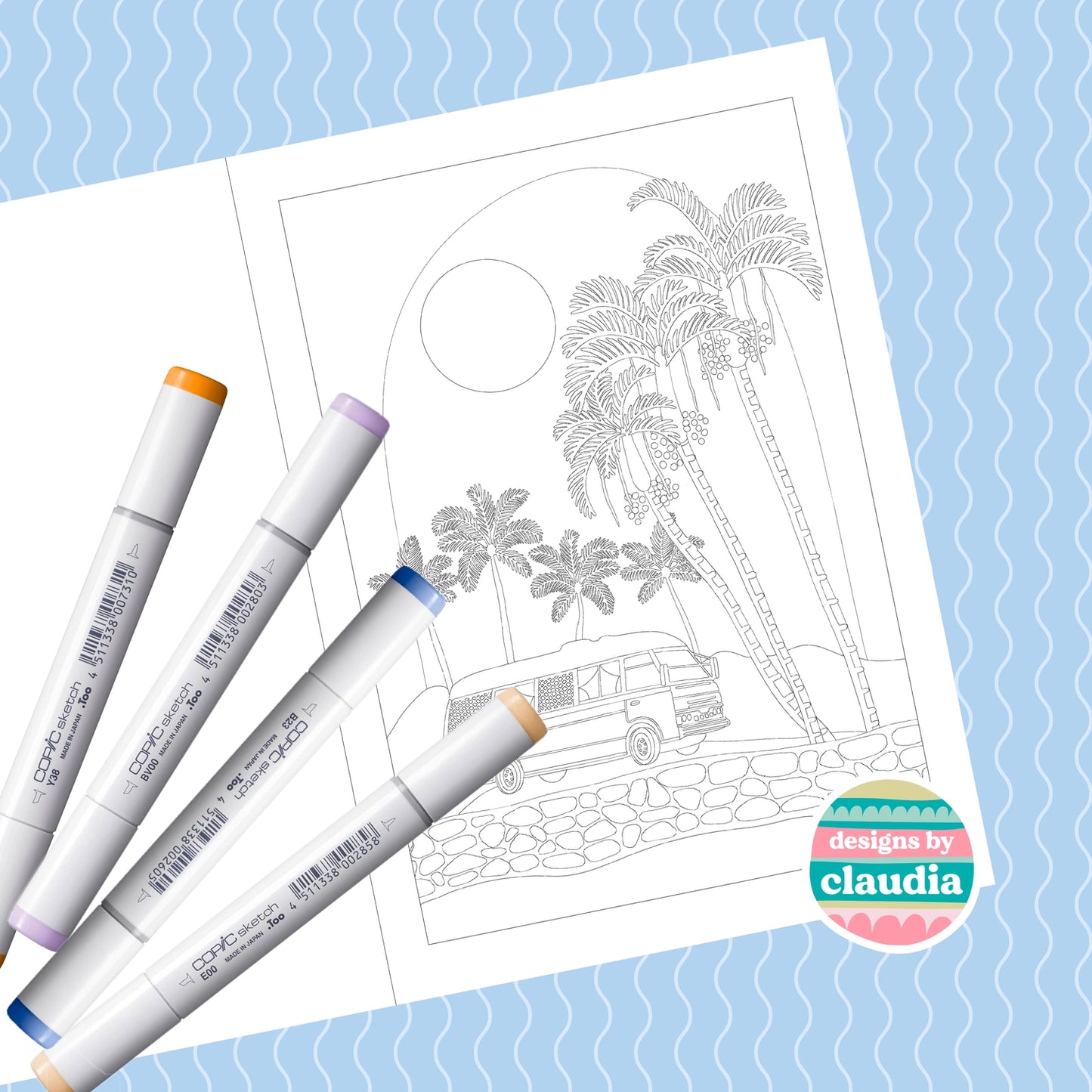 Designs by Claudia - Shapes of The Tropics Colouring Book