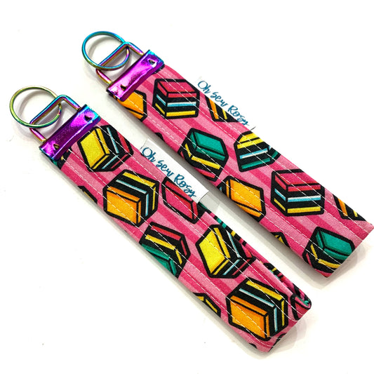 OH SEW ROSY: KEY FOBS/WRISTLET- LICORICE ALLSORTS