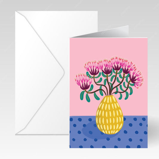 NUOVO - "Kangaroo Paw Vase" Greeting Card- by Emma Whitelaw