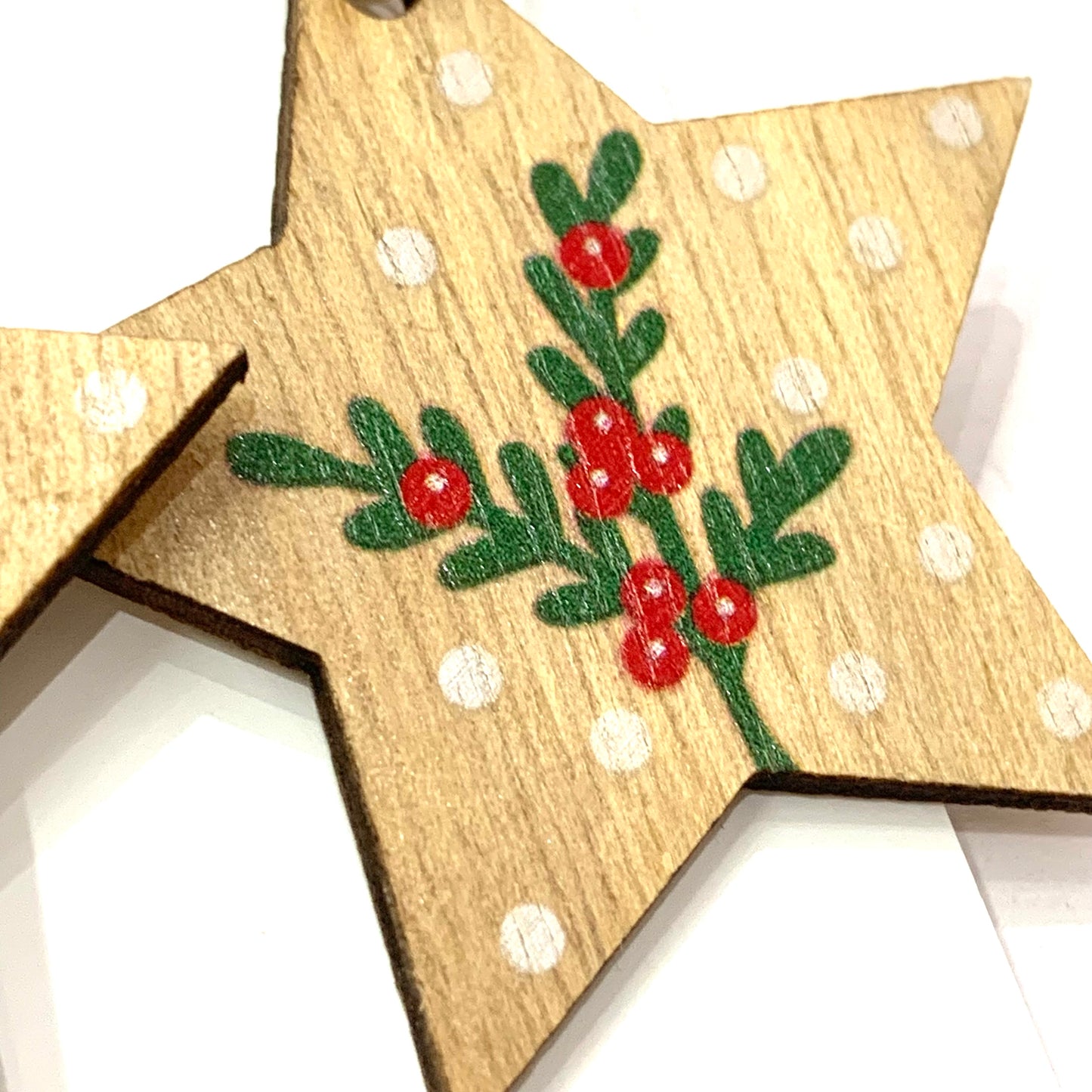 MAKIN' WHOOPEE - “Timber Stars- Red Top” CHRISTMAS STUD DANGLES