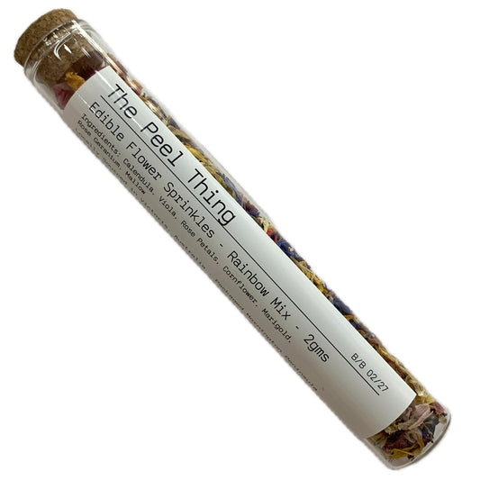 The Peel Thing- Edible Flower Sprinkles- “Rainbow Mix” - Gift Size Test Tube
