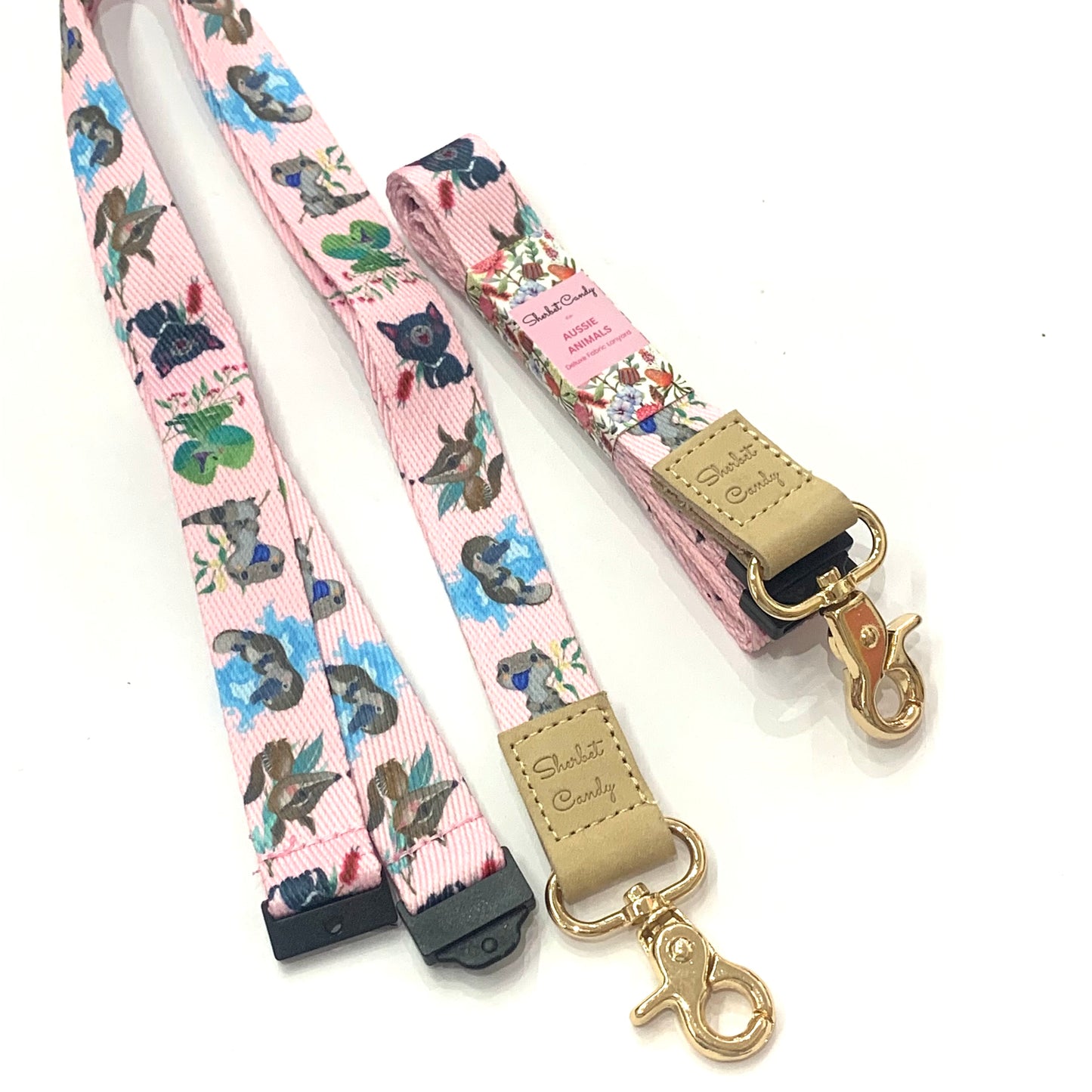 SHERBET CANDY- Aussie Animals- Deluxe Fabric Lanyard