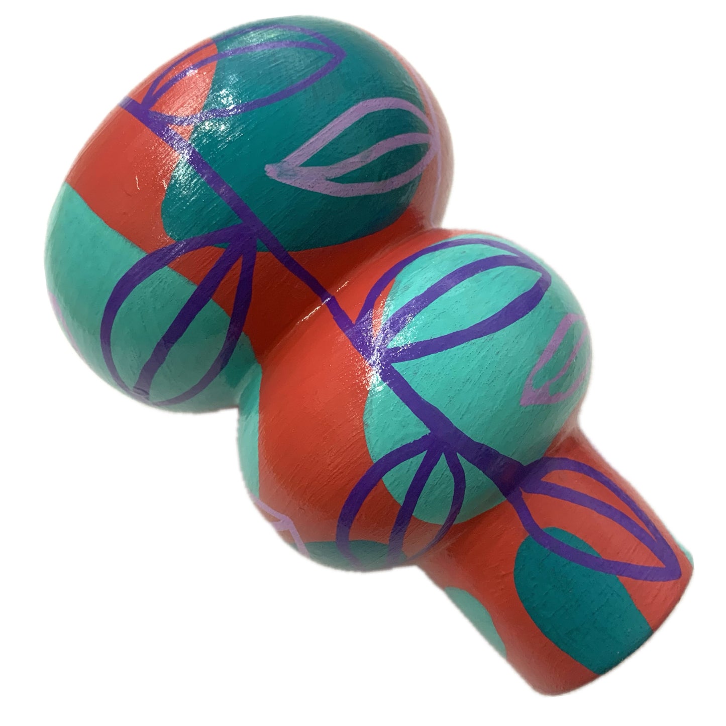THIS BIRD HAS FLOWN - Small Vine Vase- Watermelon, Teal, Aqua & Purple- Decorative Only