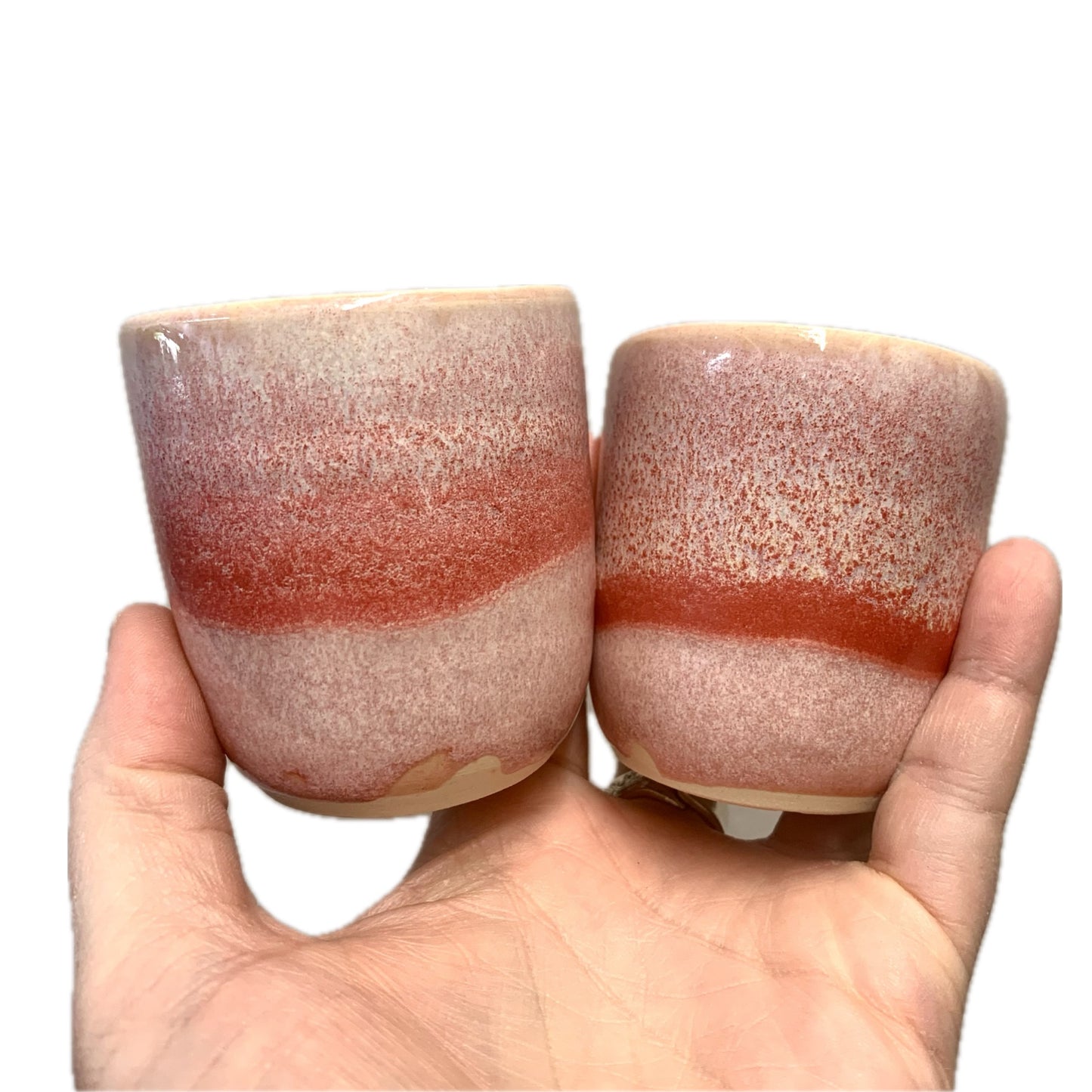 EARTH BY HAND- Espresso/Piccolo Cups- Pink/Red