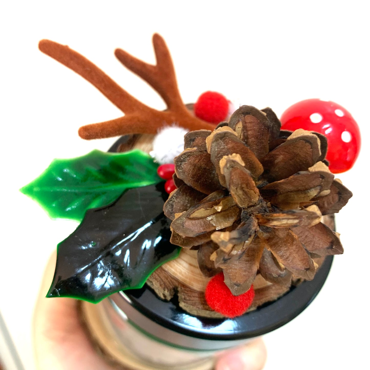 THIS BIRD HAS FLOWN- Christmas Jar Decoration- Small Woodland Antler