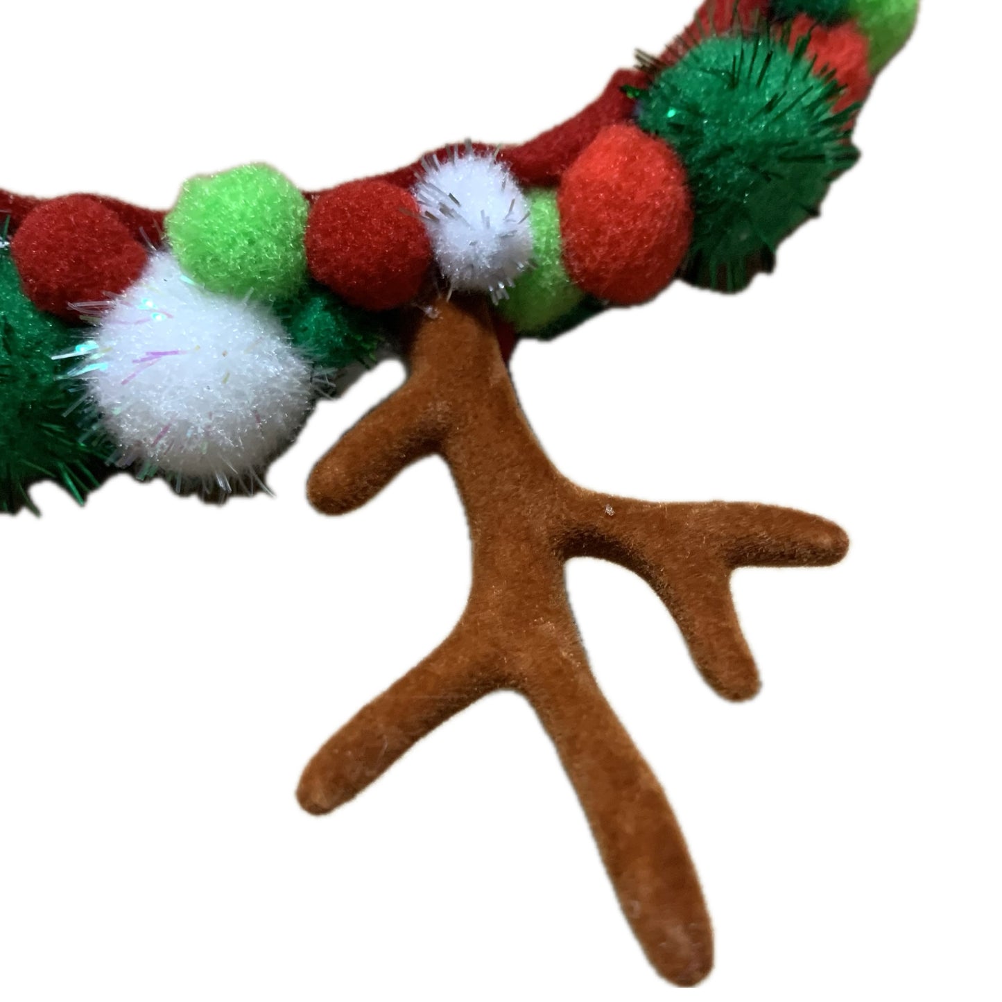 THIS BIRD HAS FLOWN- "RED, WHITE & GREENS ANTLER HEADBAND" MEDIUM CHRISTMAS HEADBAND