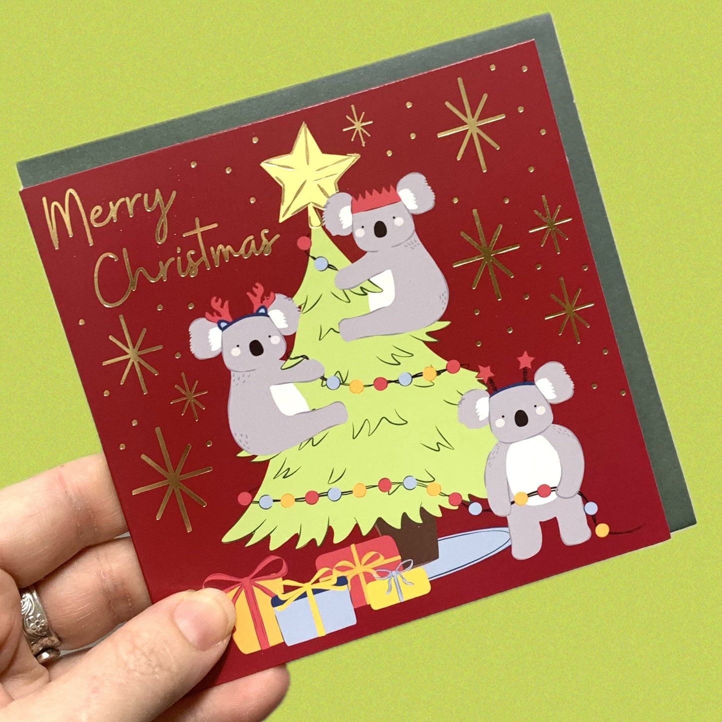 CANDLEBARK CREATIONS - "Koalas" Australiana Christmas- Single Card
