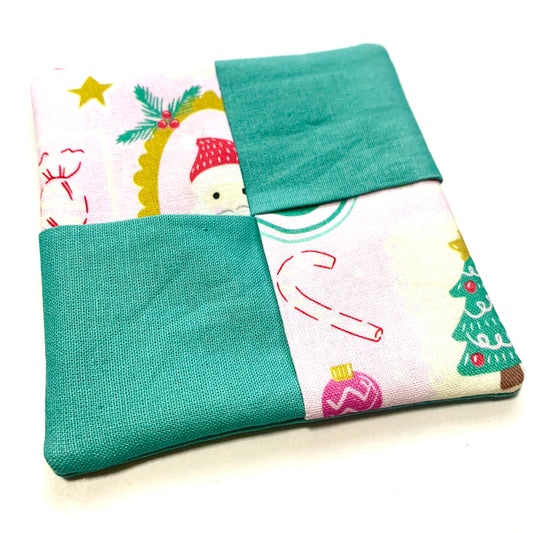 MUMMA WHOOPEE- SINGLE CHRISTMAS WINE GLASS SLIPPER/COASTERS- Christmas Cameo & Sage