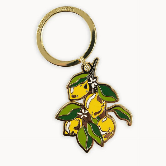 BESPOKE LETTERPRESS - Lemon - Enamel Key Ring