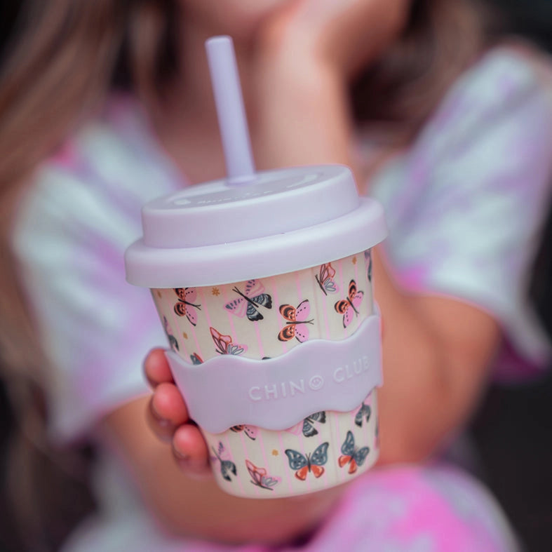 CHINO CLUB- Kids 4oz Reusable Babychino Cup- Butterfly