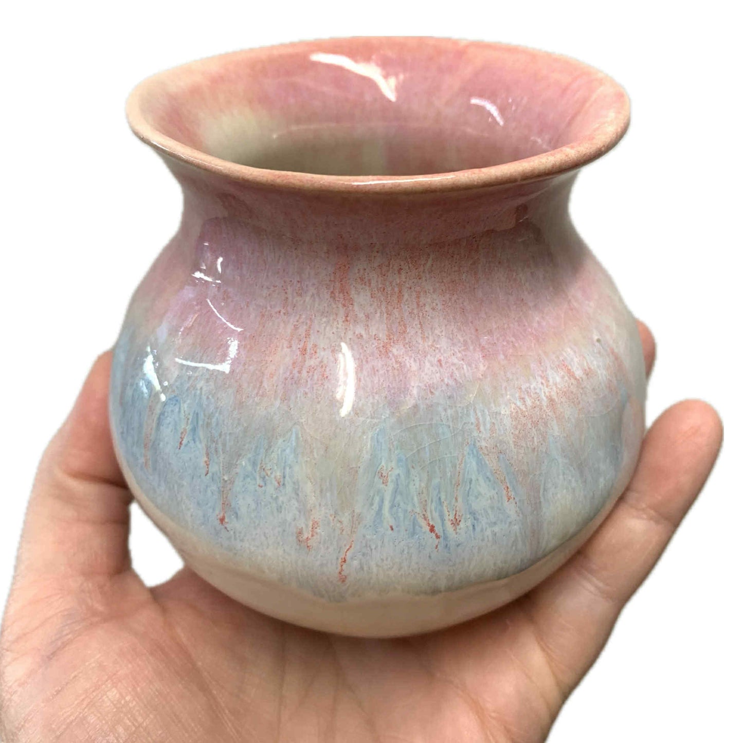 EARTH BY HAND- Pink and Blue Drizzle Vase 2