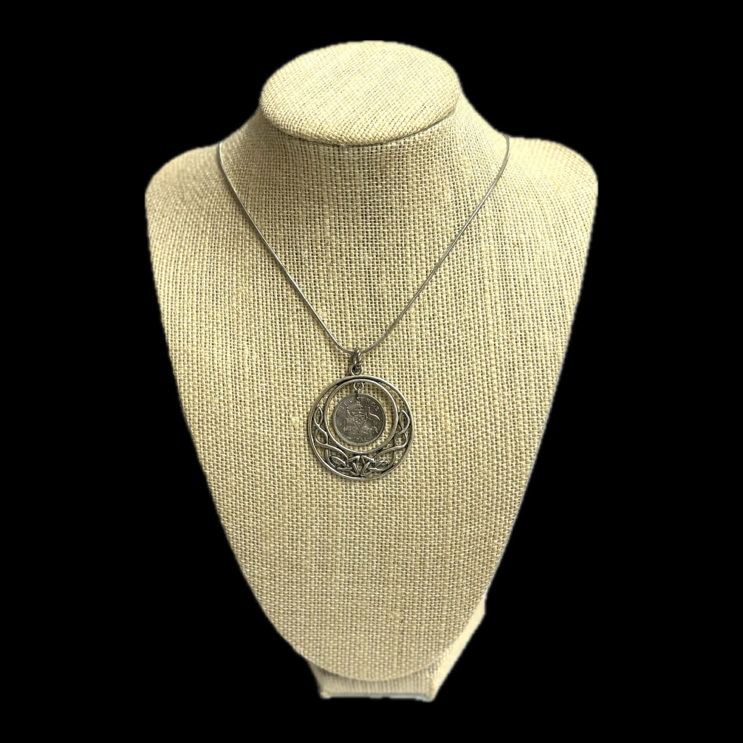 MOLLY MADE- Sixpence in Filigree Pendent Necklace