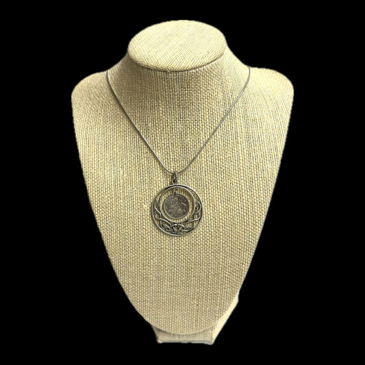 MOLLY MADE- Sixpence in Filigree Pendent Necklace
