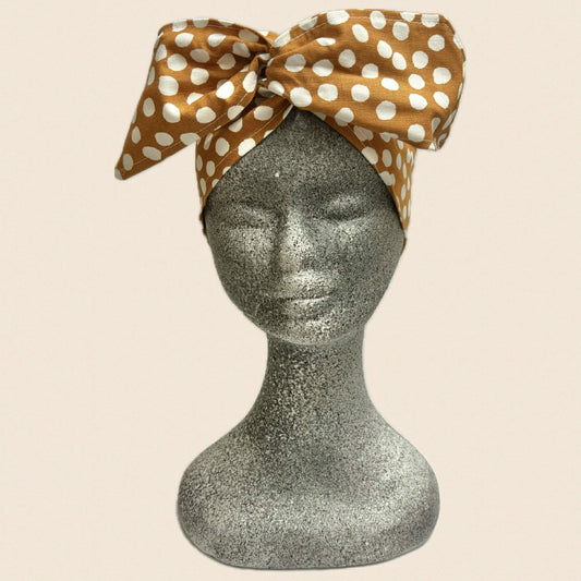 OH SEW ROSY: WIRE HEADBAND - Tan Brown Spotty