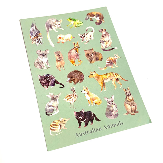 WATERCOLOURS BY CAT- Australian Animals - Recycled Postcard
