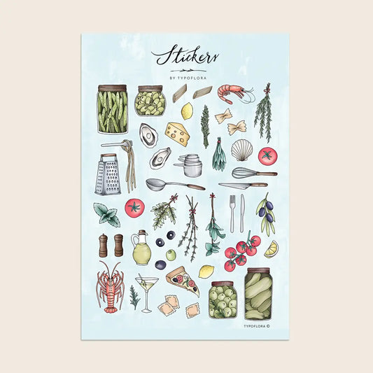 TYPOFLORA - Sticker Sheet - Food Lover