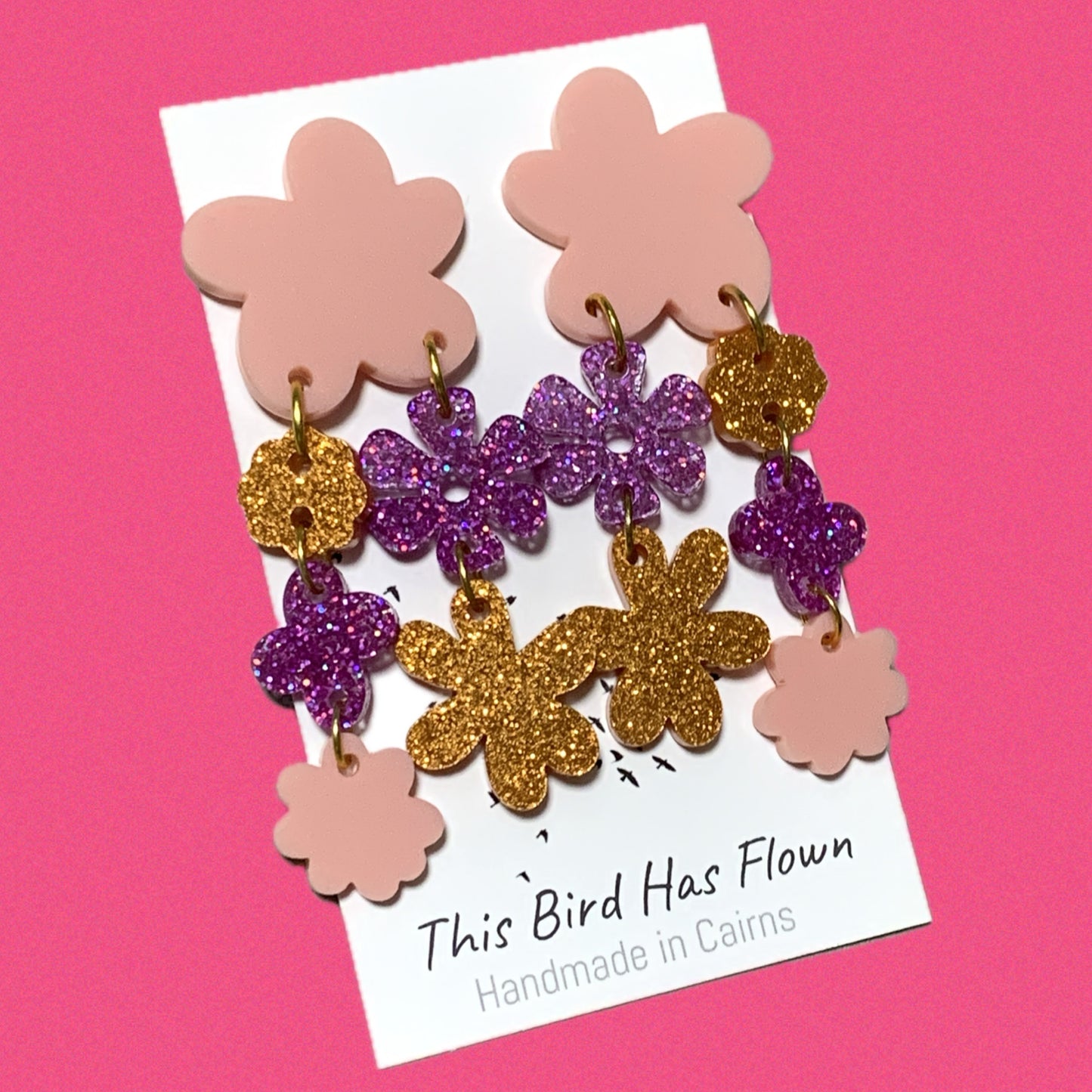 THIS BIRD HAS FLOWN - “Bold Blooms” STATEMENT MULTI PIECE EARRINGS