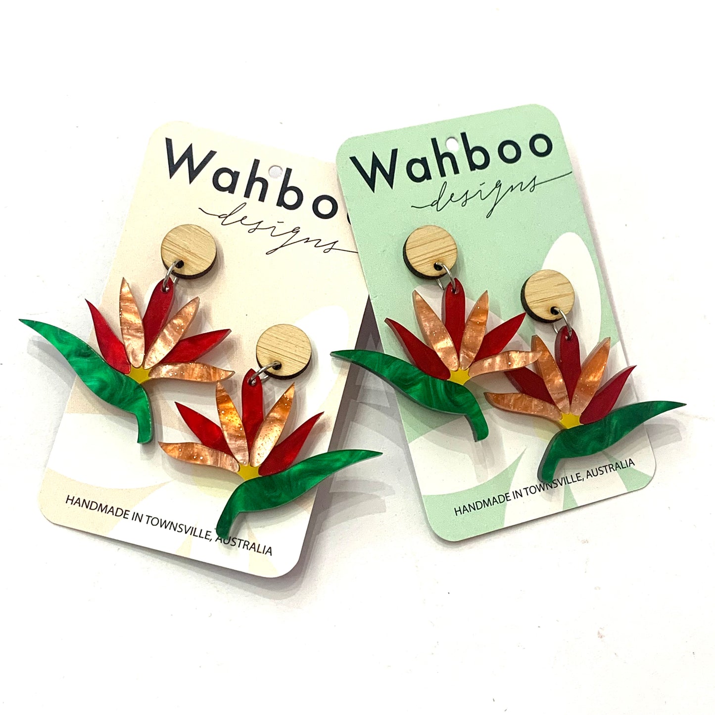 WAHBOO- Bird of Paradise Stud Dangle Earrings