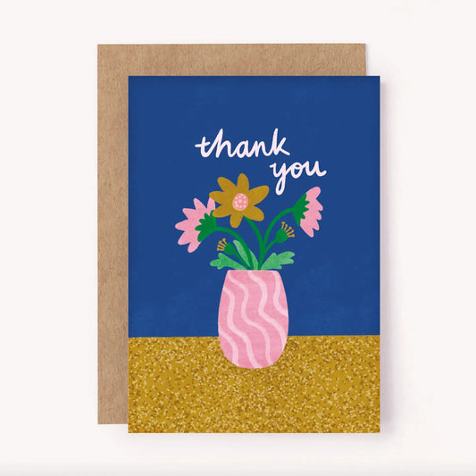 LAUREN SISSON STUDIO- "Thank You Vase Flowers" - Blank Greeting Card