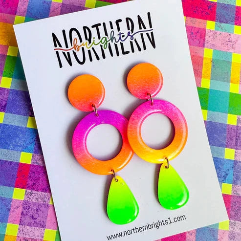 Northern Brights - Flame Dangles - Neon Rainbow