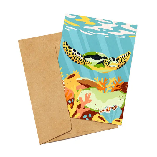 OUTER ISLAND - Green Sea Turtle- Blank Greeting Card