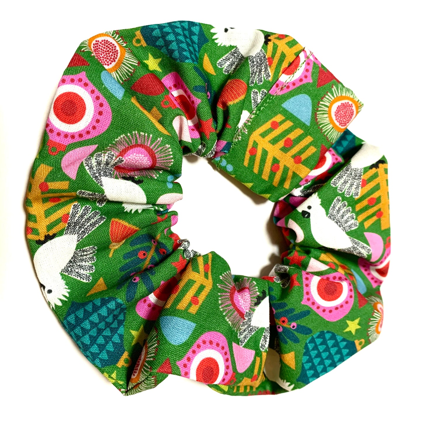 MUMMA WHOOPEE - Jumbo "Green Australiana" Christmas Scrunchies