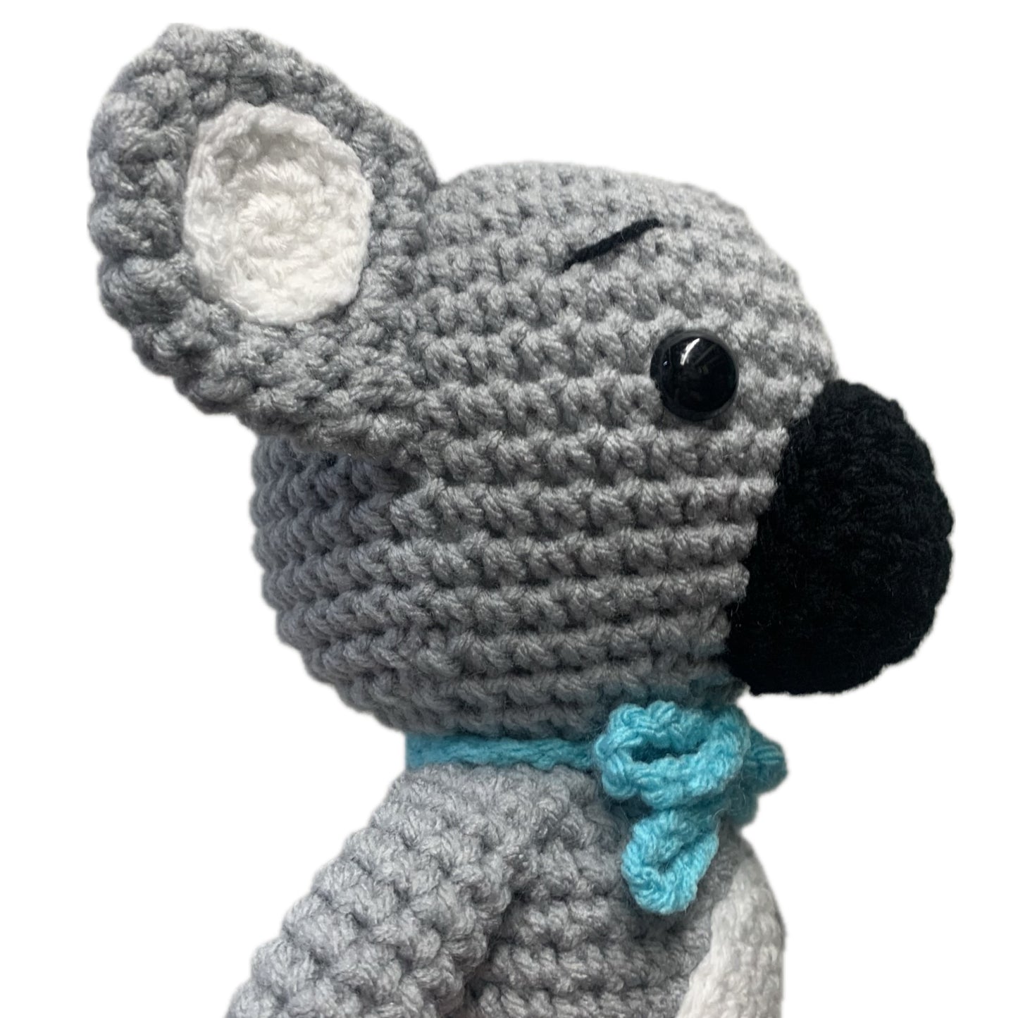 BEAKNITS- CROCHET KOALA WITH BLUE BOW