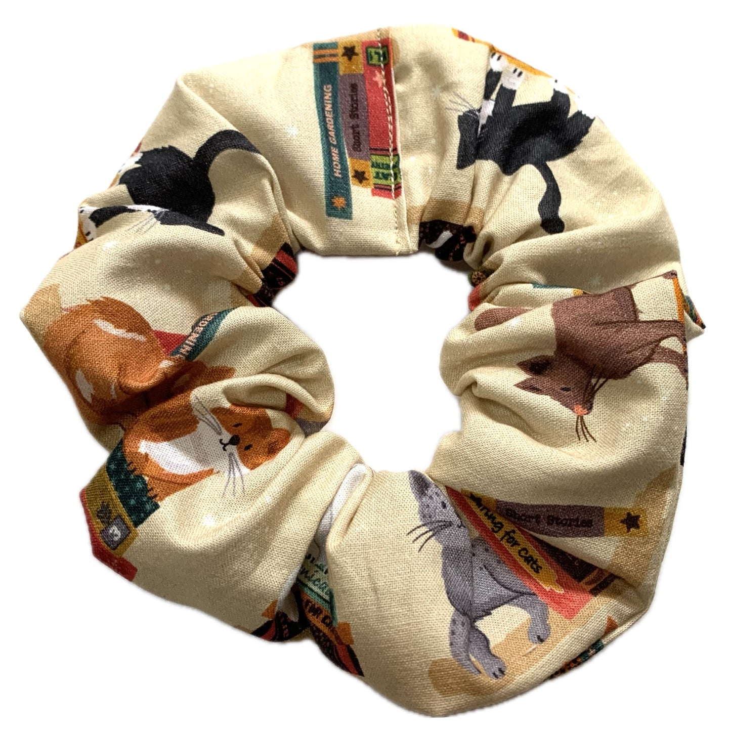 MAKIN' WHOOPEE - JUMBO "Literary Kitties" SCRUNCHIE