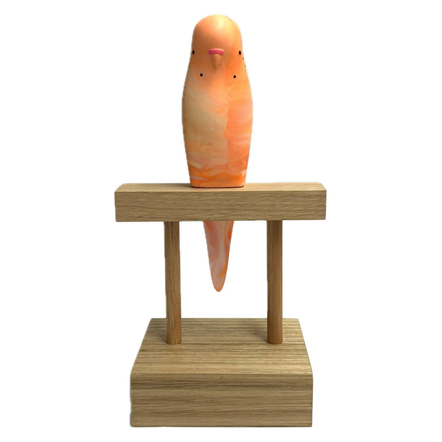 PETE CROMER - RESIN BUDGERIGAR #3- Just Peachy Swirl