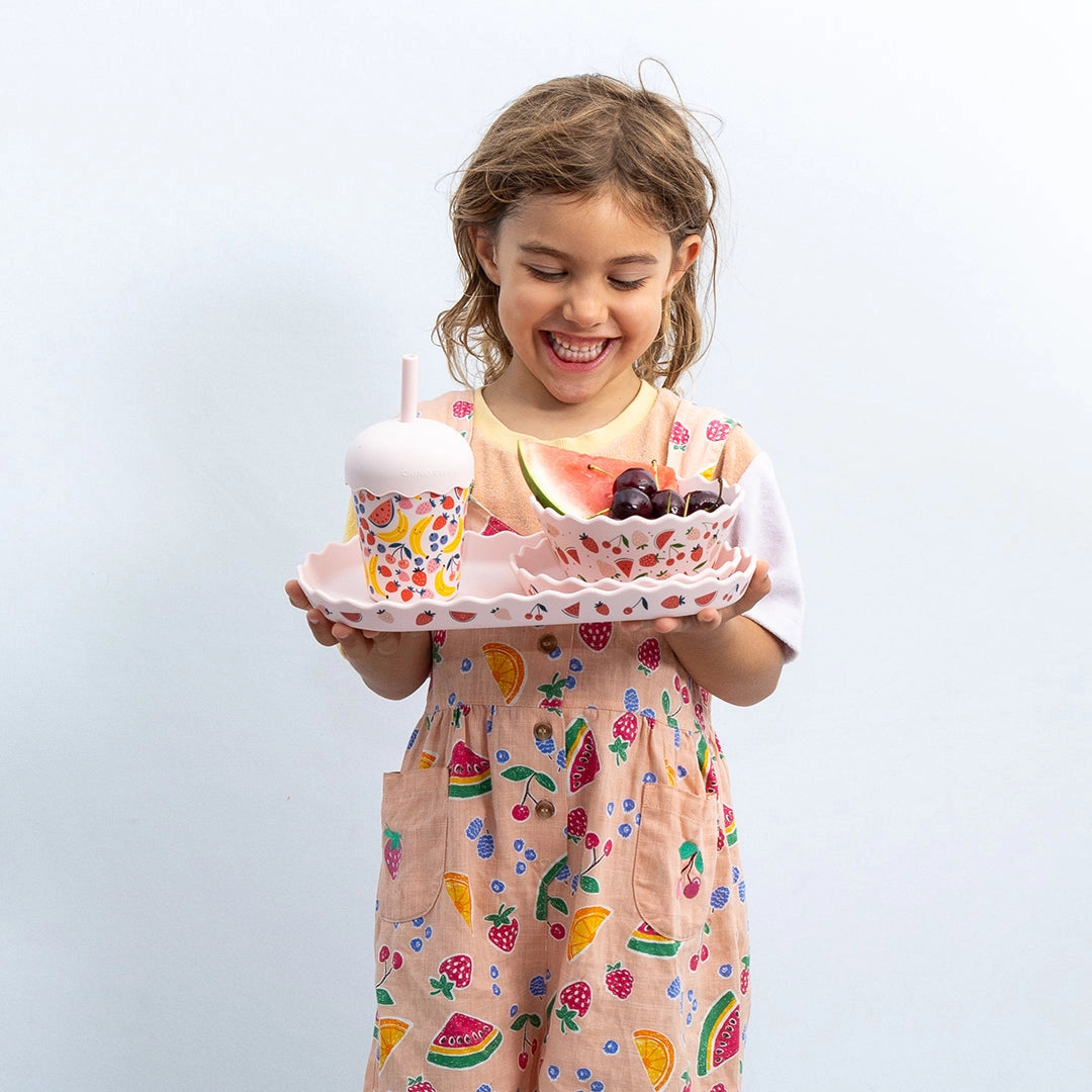 CHINO CLUB- Pink Fruits Silicone Bowl and Plate Set