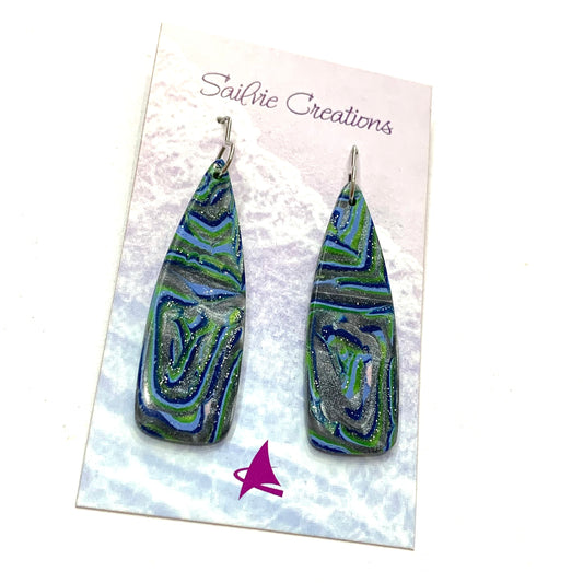 Sailvie Creations - Ocean Wedge Hook Dangle Earrings