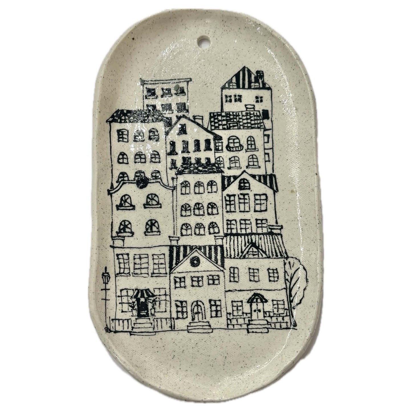 BELOVED POTTERY - Large Drawing Plate - Village