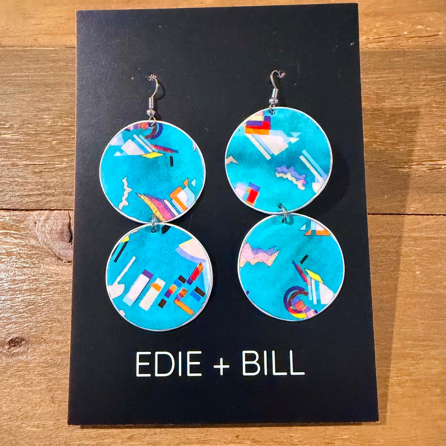 EDIE & BILL- ROMY DOUBLE DROP- Recycled Coffee Pod & Magazine Earrings