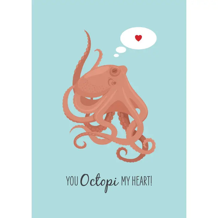 SAILFISH CREATIVE- "You Octopi my Heart" Octopus Greeting Card