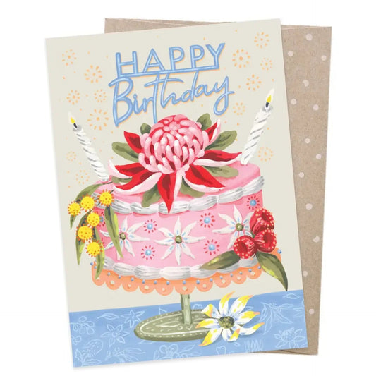 EARTH GREETINGS- Waratah Wishes Birthday Card
