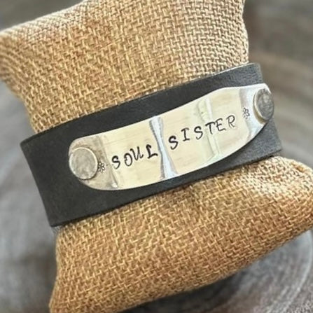 MOLLY MADE- "Soul Sister" Cutlery & Recycled Leather Cuff