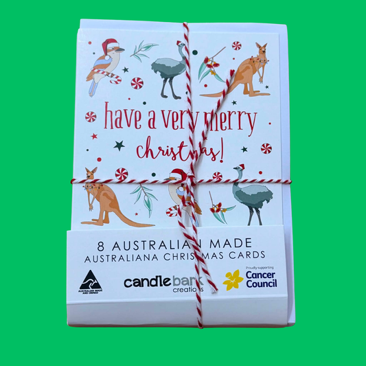 CANDLEBARK CREATIONS - "Aussie Christmas Friends" Australiana - 8 Pack of Cards