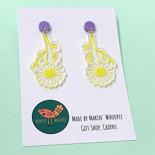 MAKIN' WHOOPEE - "Oopsy Daisy" - Statement Dangles- Yellow