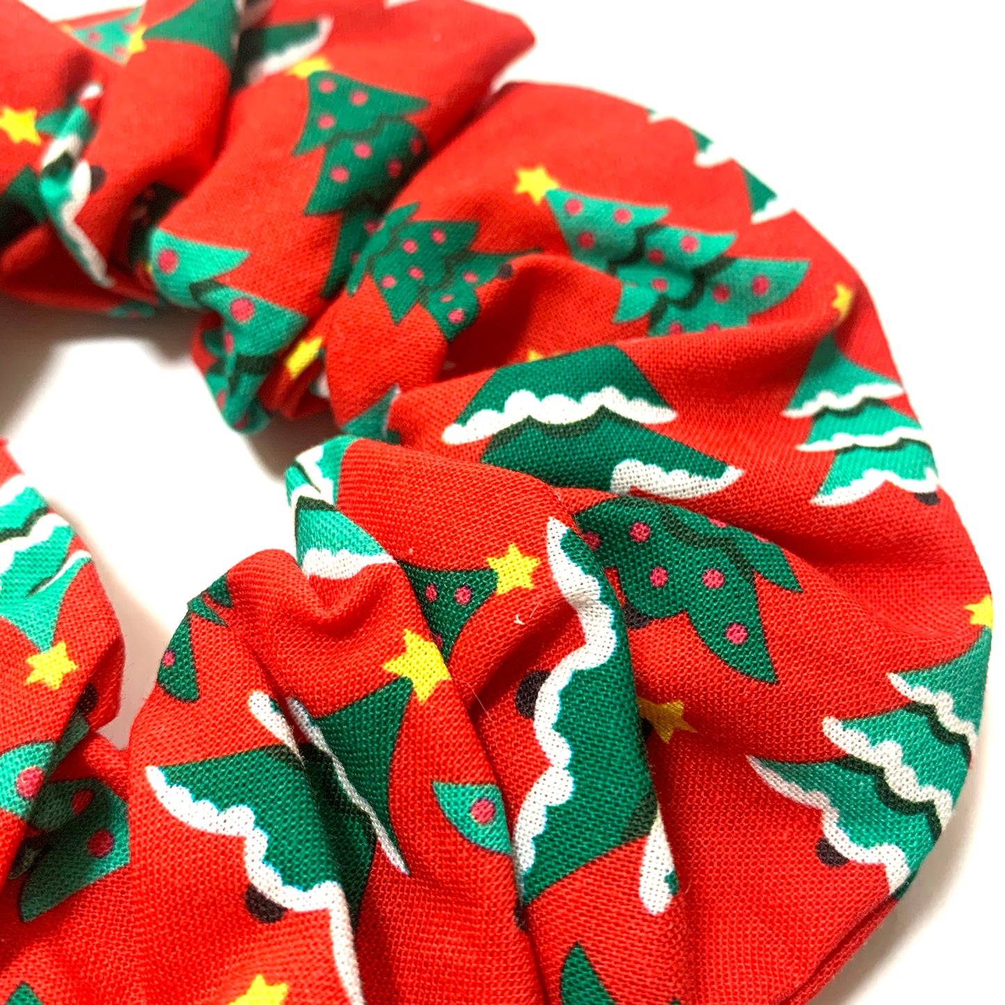 MAKIN' WHOOPEE - Jumbo "Christmas Trees in Red" Christmas Scrunchies