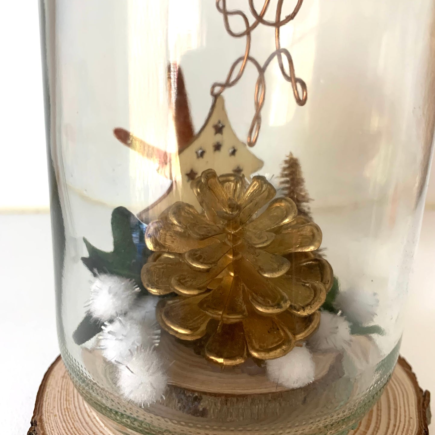 THIS BIRD HAS FLOWN- Christmas Jar Decoration- Large Natural Woodland