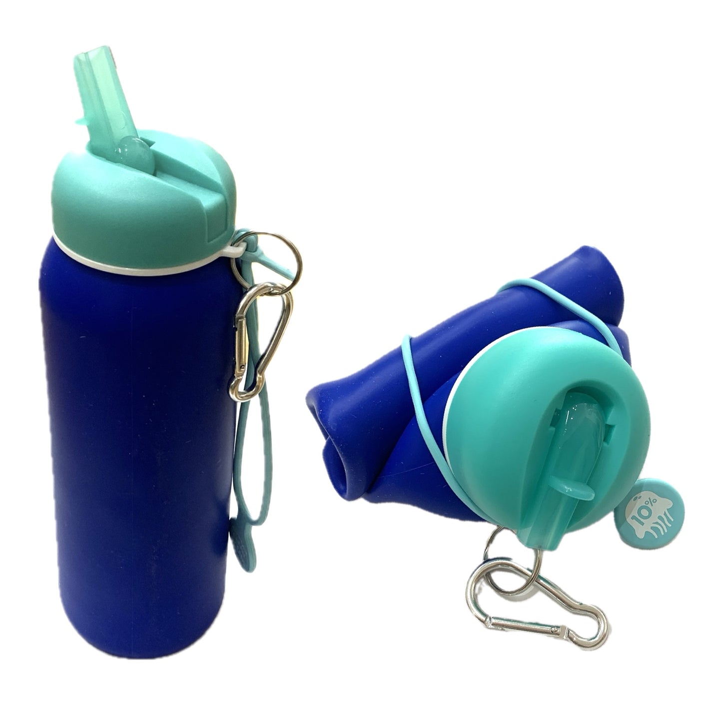 ROLLA BOTTLE - Collapsible Bottle - Royal Blue, White & Aquamarine