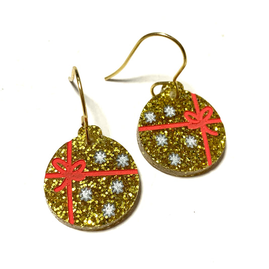MAKIN' WHOOPEE - “Little Gold Bauble” CHRISTMAS HOOK DANGLES