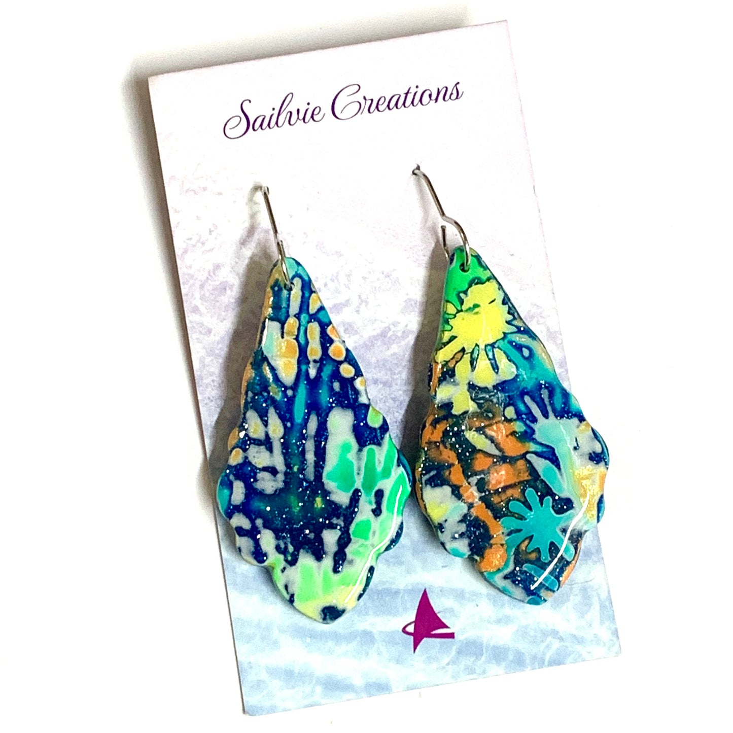 Sailvie Creations - Reef #1 Scalloped Hook Dangle Earrings