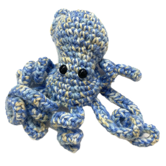 BEAKNITS- CROCHETED OCTOPUS- Dappled Blue