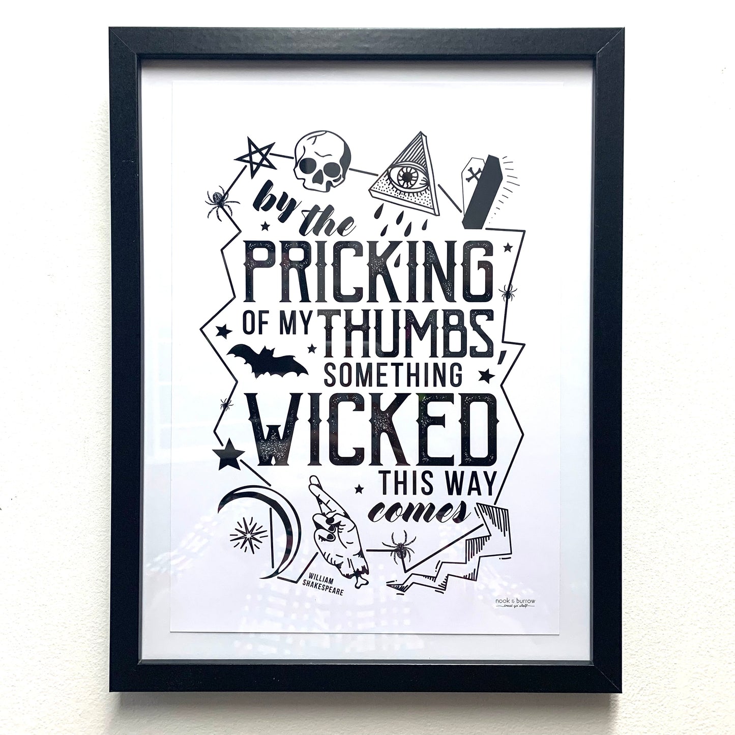 NOOK & BURROW- "Something Wicked" Halloween Shakespeare Framed Print